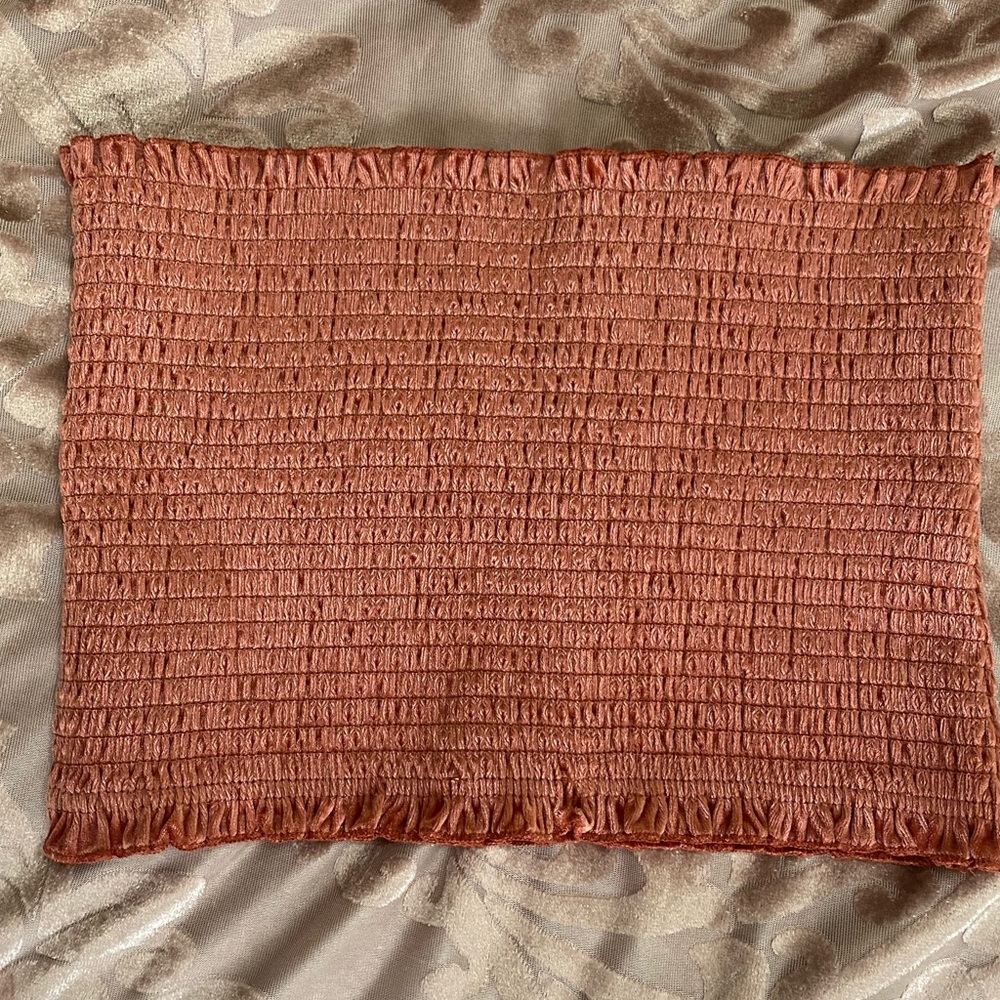 Pink velvet tube top